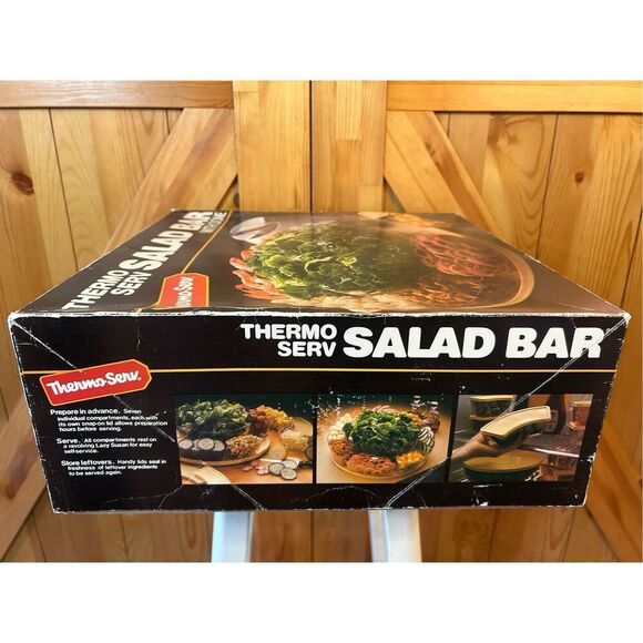 Vintage Thermo Serv Lazy Susan Style Salad Bar Carousel & Condiment Bowls - Picture 11 of 13